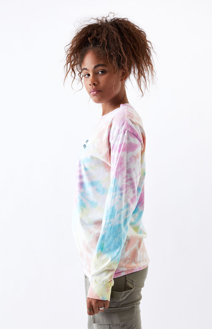 Tie-Dyed Virtual Happy Long Sleeve T-Shirt