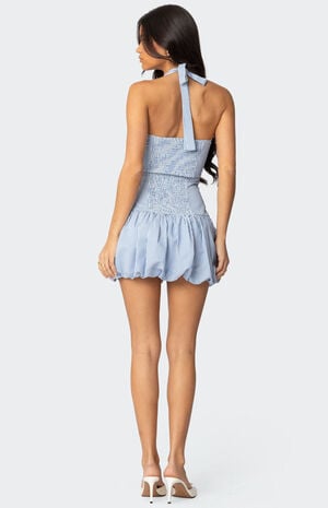 Pinstripe Bubble Skirt Mini Dress image number 4