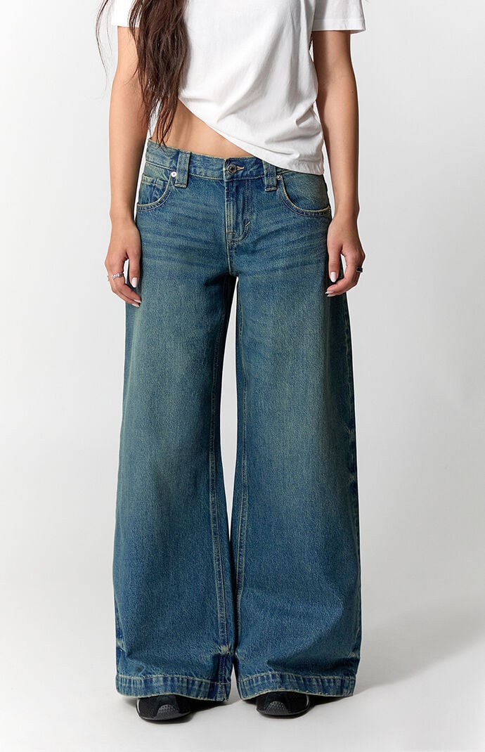 Pacsun Sloane Low Rise Ultra Baggy Jeans Dark Blue