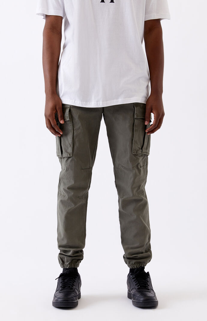 Olive Slim Cargo Jogger Pants