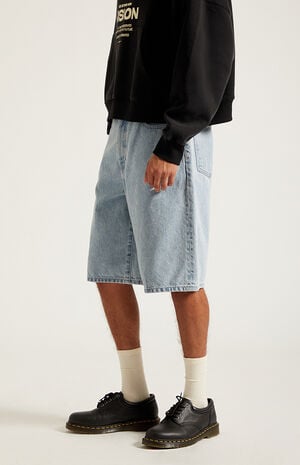 Austin Extreme Baggy Jean Shorts Light Blue image number 4