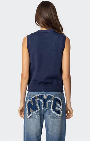 Cam Button Up Knit Vest Top image number 5