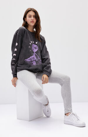 Moon Phases Sweatshirt Moon Phases Crewneck Moon Phases Sweatshirt Ash Color