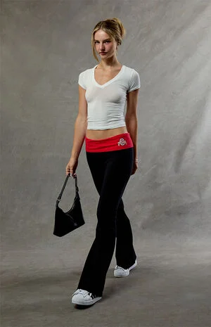 Ohio State Fold-Over Flare Yoga Pants image number 1