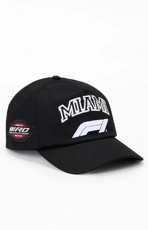 x Pacsun Miami Black 5-Panel Snapback Hat image number 1