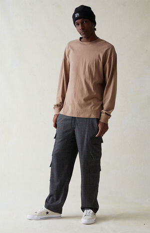 Stretch Plaid Cargo Trousers image number 3