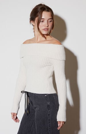 Calista Fold-Over Off-The-Shoulder Sweater image number 3