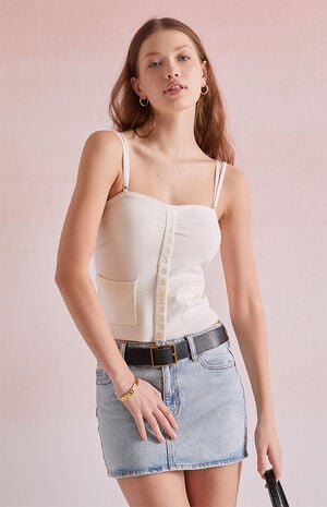 Frankie Button Up Sweater Tank Top image number 1