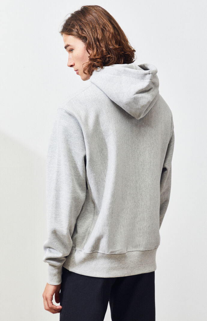 Script Embroidered Reverse Weave Pullover Hoodie