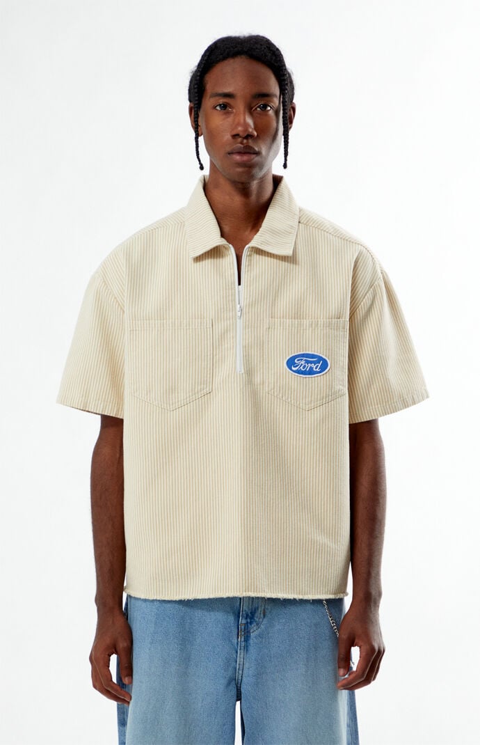 FORD Striped Quarter-Zip Shirt | PacSun