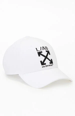 White Clamp Arrows Strapback Hat image number 1