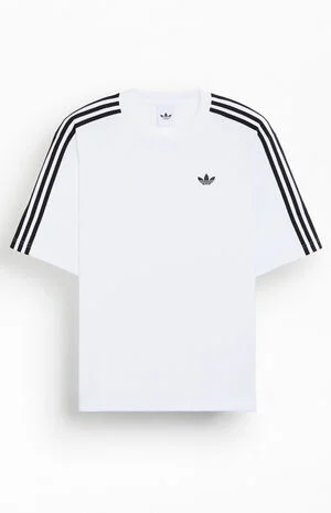 White Adicolor 3-Stripes Oversized T-Shirt image number 1