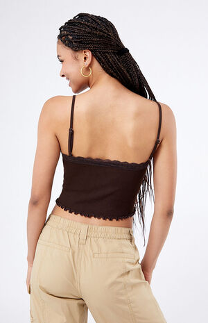 Seamless Lace Trim Bustier Top image number 4