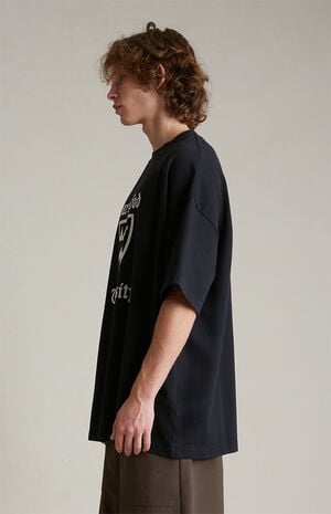 Black Heavy Crew Neck T-Shirt image number 3