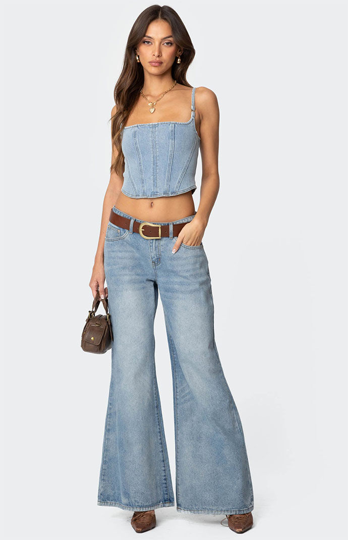 Edikted Tennessee Denim Corset | Pacsun
