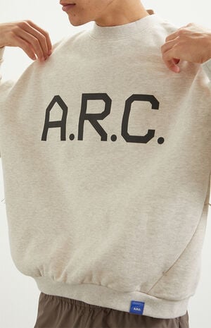 Oatmeal Vintage Wash Heavyweight Fleece Crew Neck Sweatshirt image number 3