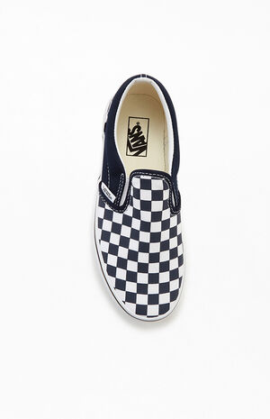 Kids Navy & White Checker Classic Slip-On Shoes image number 5
