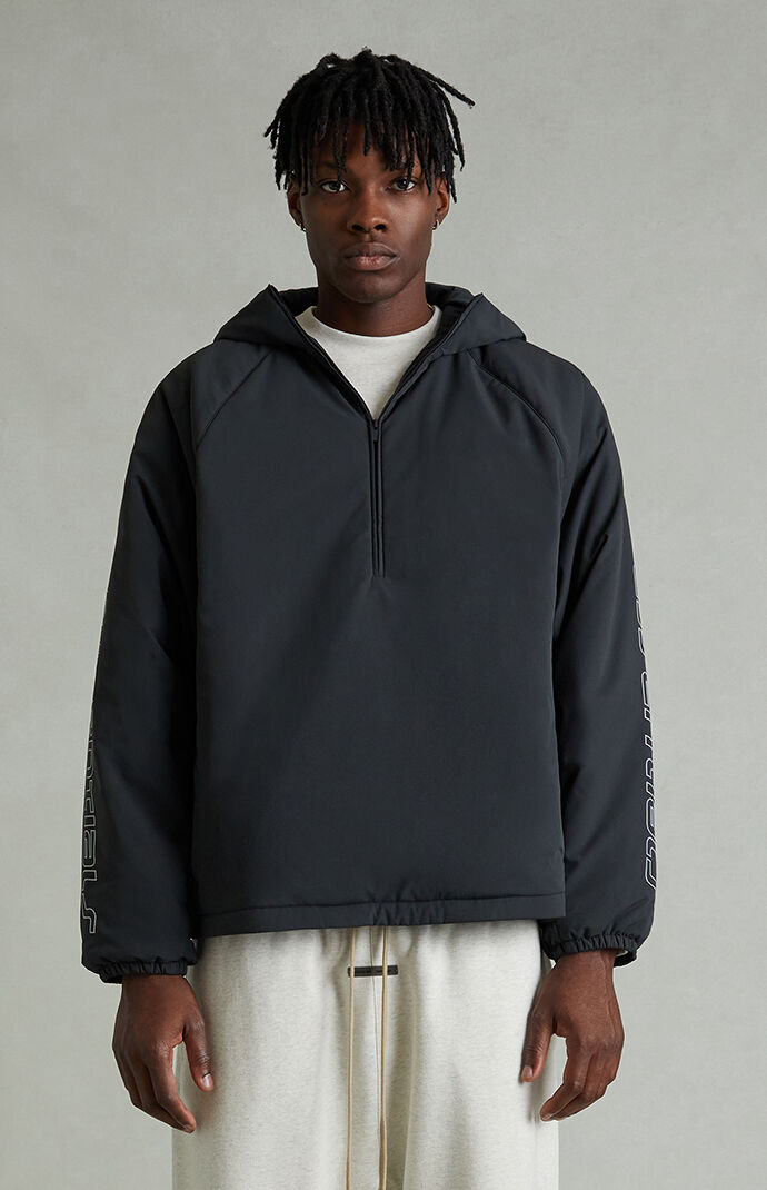 Fear of God ESSENTIALS Vintage Black Half-Zip Anorak Jacket | Pacsun