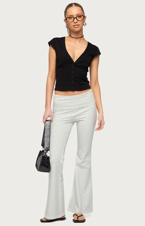 Petite Naomi Foldover Flared Leggings image number 5