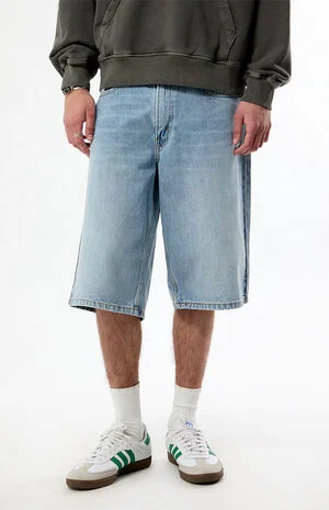 Light Blue 470 Baggy Jean Shorts image number 2