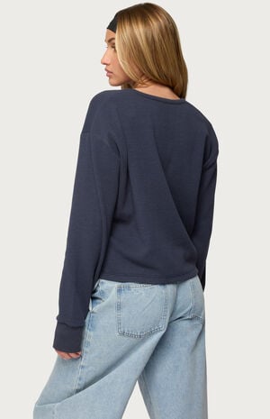 Deni Long Sleeve Henley Waffle Top image number 3