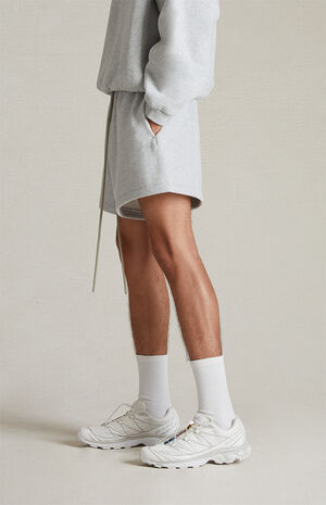 Light Heather Grey Fleece Running Shorts image number 4