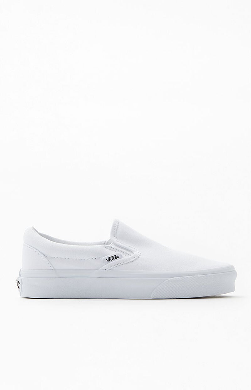 mens white van slip ons