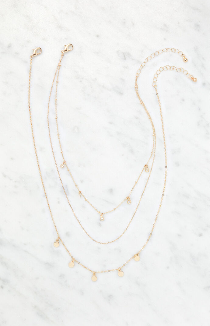 Simple Disc Necklace Set