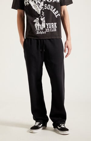 Black Straight Leg Sweatpants image number 2