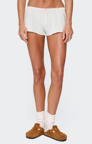 Linny Contrast Pointelle Shorts image number 2