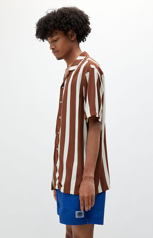 Brown Stripe Resort Camp Shirt image number 3