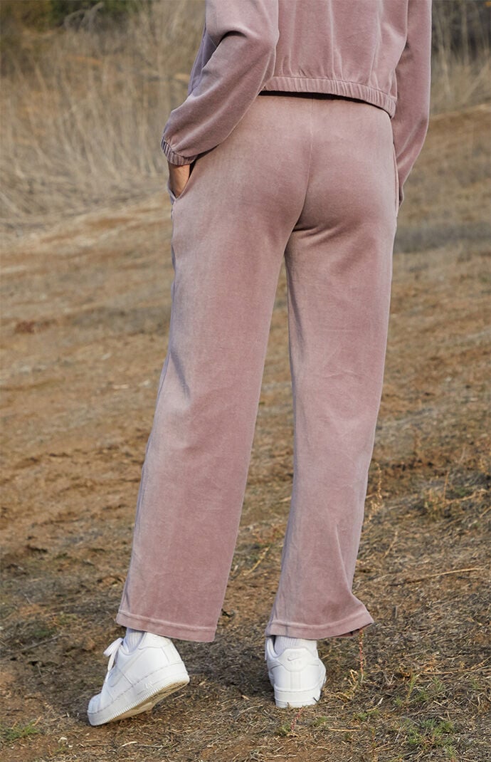 John Galt Mauve Velour Anastasia Sweatpants PacSun