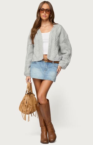 Braiden Chunky Cable Knit Cardigan image number 5