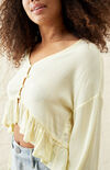 Eco Long Sleeve Ruffle Hem Top Eco Long Sleeve Ruffle Hem Top image number null