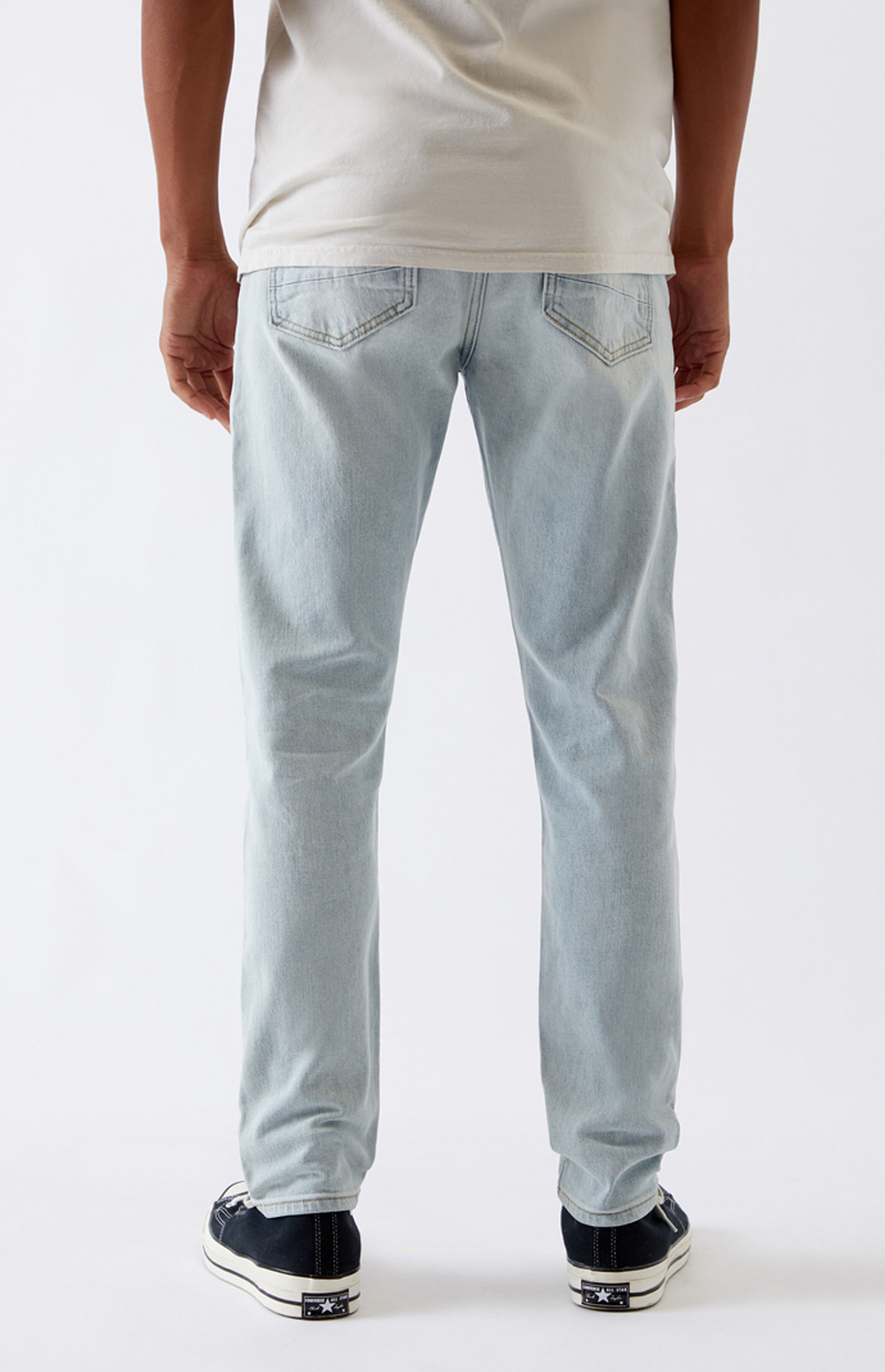 PacSun Light Ripped Slim Taper Jeans PacSun