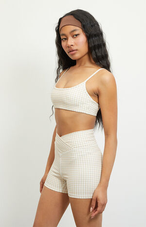 PAC WHISPER Active Gingham Billie High Waisted Biker Shorts image number 2