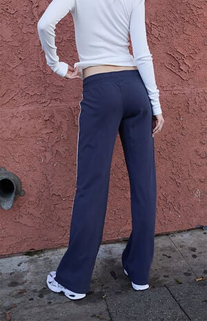 Blue Hilary Side Stripe Yoga Baggy Sweatpants image number 4