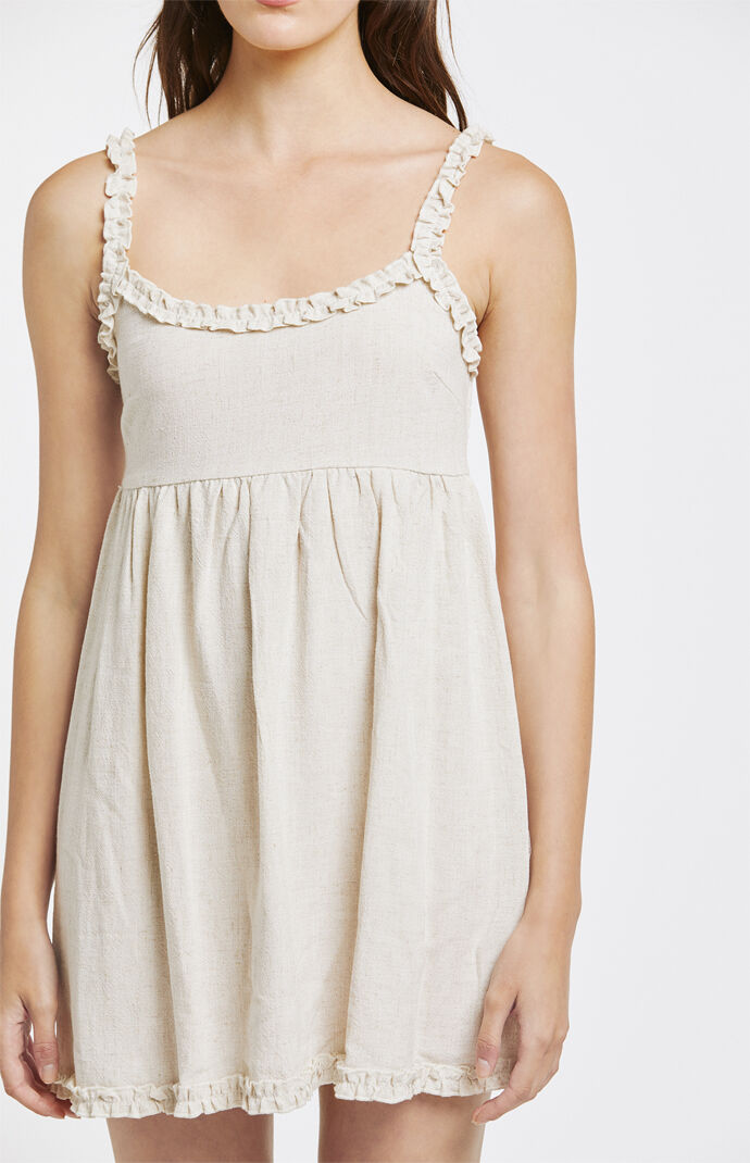 white linen babydoll dress