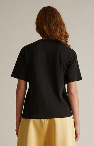 Women's Black Tri-Blend Crew Neck T-Shirt image number 4