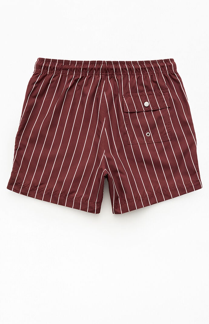 Pacsun Red Sea Striped 4.5" Swim Trunks