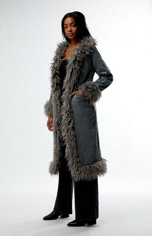 Faux Suede Fur Coat image number 1