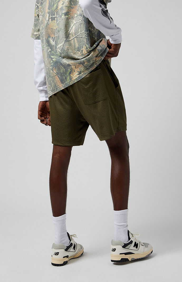 Pacsun Olive Pacific Sunwear Aaron Mesh Volley Shorts