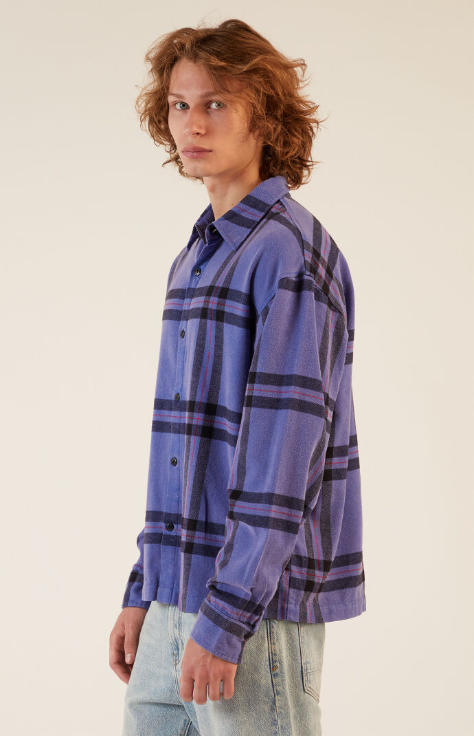 Pacsun Blue Washed Flannel Shirt
