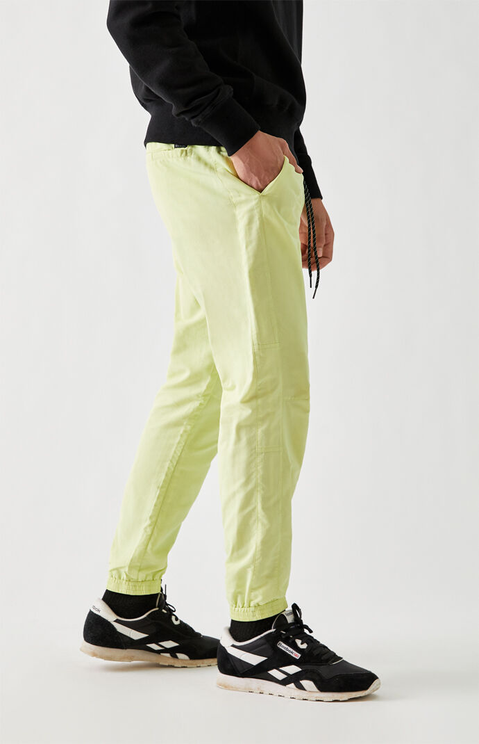 Lime Nylon Jogger Pants