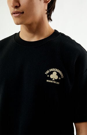 Black Clove Waffle Knit Oversized T-Shirt Black Clove Waffle Knit Oversized T-Shirt image number 3