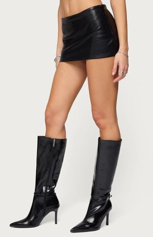Viki Faux Leather Mini Skort image number 2