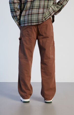 Brown Baggy Carpenter Jeans image number 4