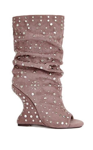 Women's Naomani Pink Curved Wedge Booties image number 1