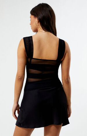 Mesh Ruffle Rose Tank Top image number 4