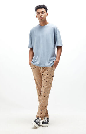 Floral Embroidered Cotton Drawstring Trousers image number 2